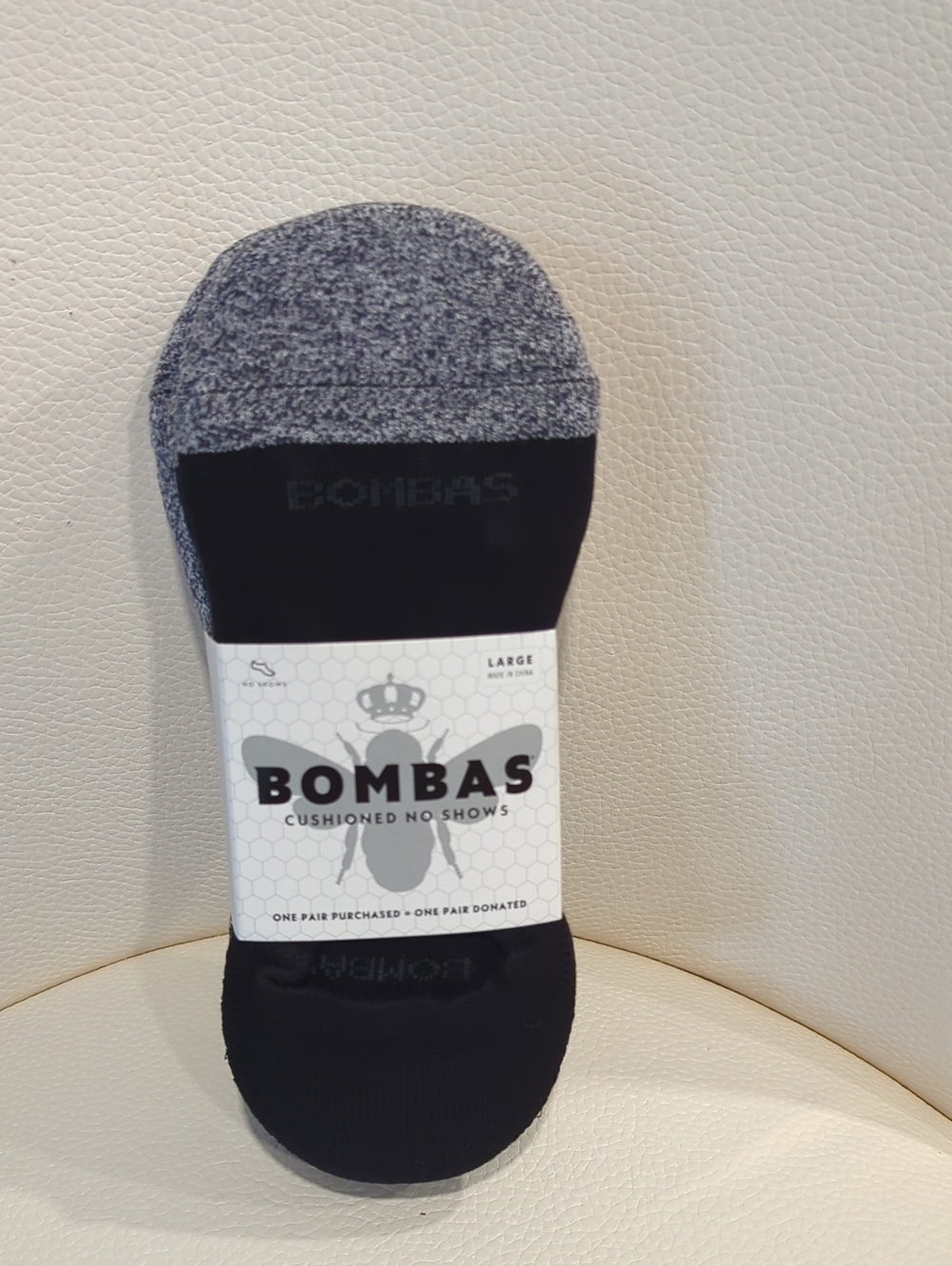 Bombas Men's Cushioned No-Show Socks  4 Pair— Black & Heather Gray